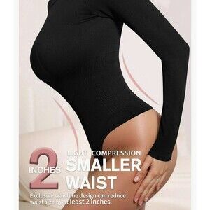 Women's Long-Sleeved Round-Neck Bodysuit, Smaller Waist, Size S